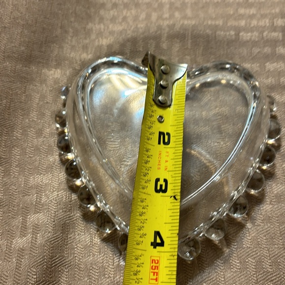 Imperial Glass Candlewick Stacking Heart Dishes Trinket Jewelry Holders Set of 2 - Picture 5 of 7
